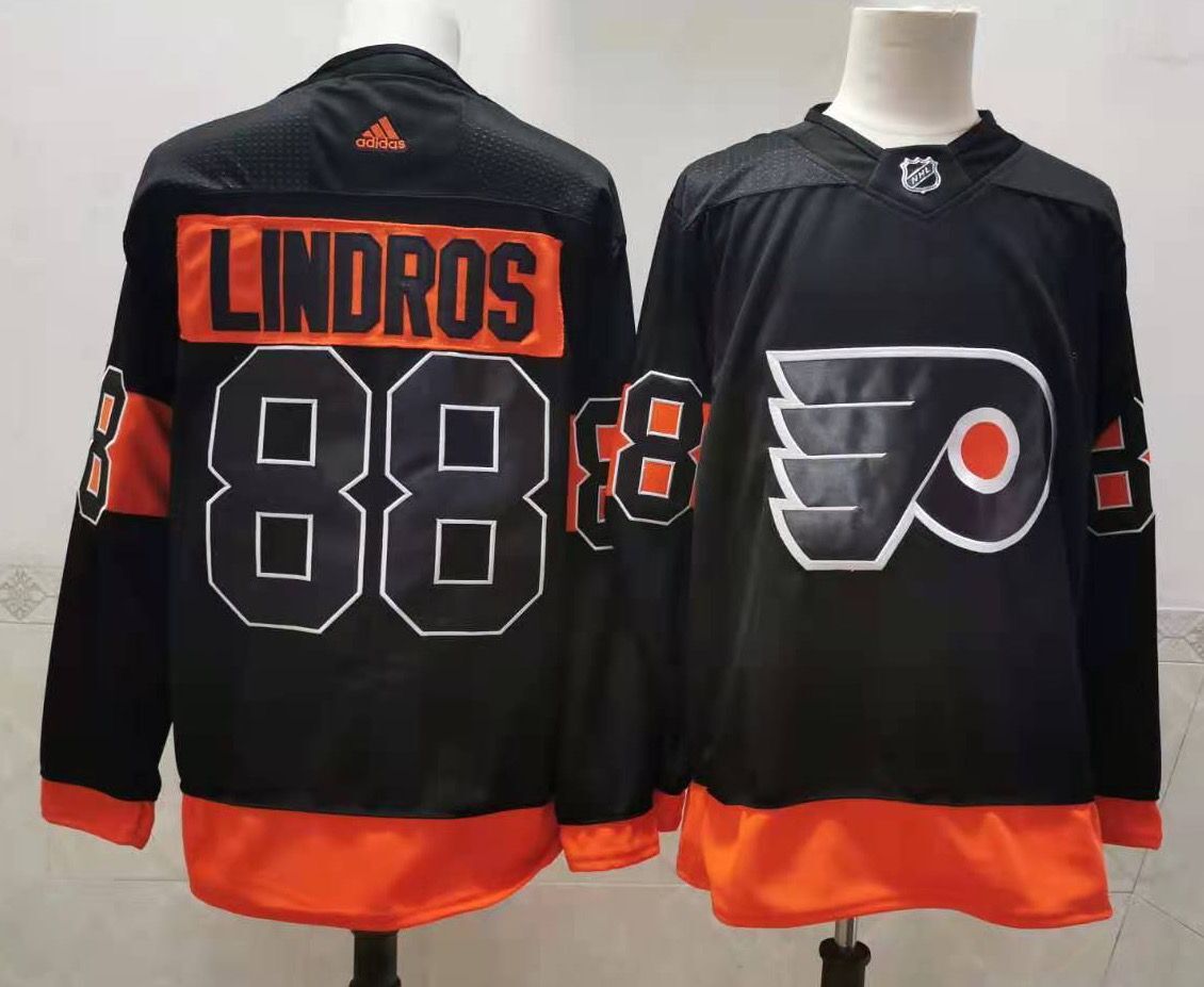 Men Philadelphia Flyers 88 Lindros Black Authentic Stitched 2020 Adidias NHL Jersey